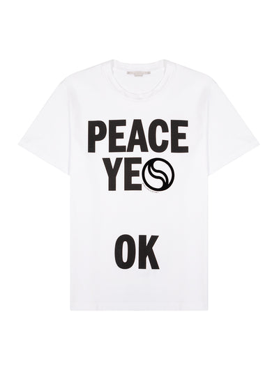 Slogan Print Cotton T-shirt (White)