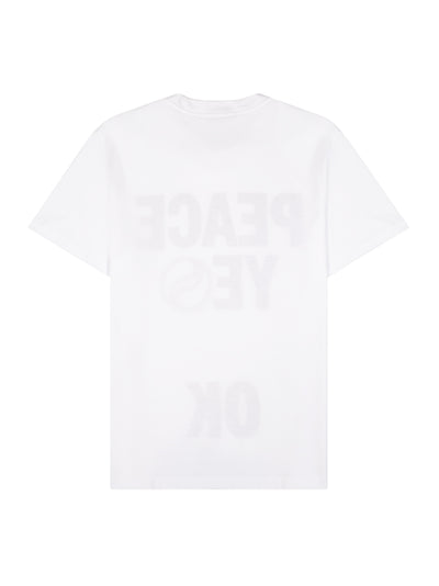 Slogan Print Cotton T-shirt (White)