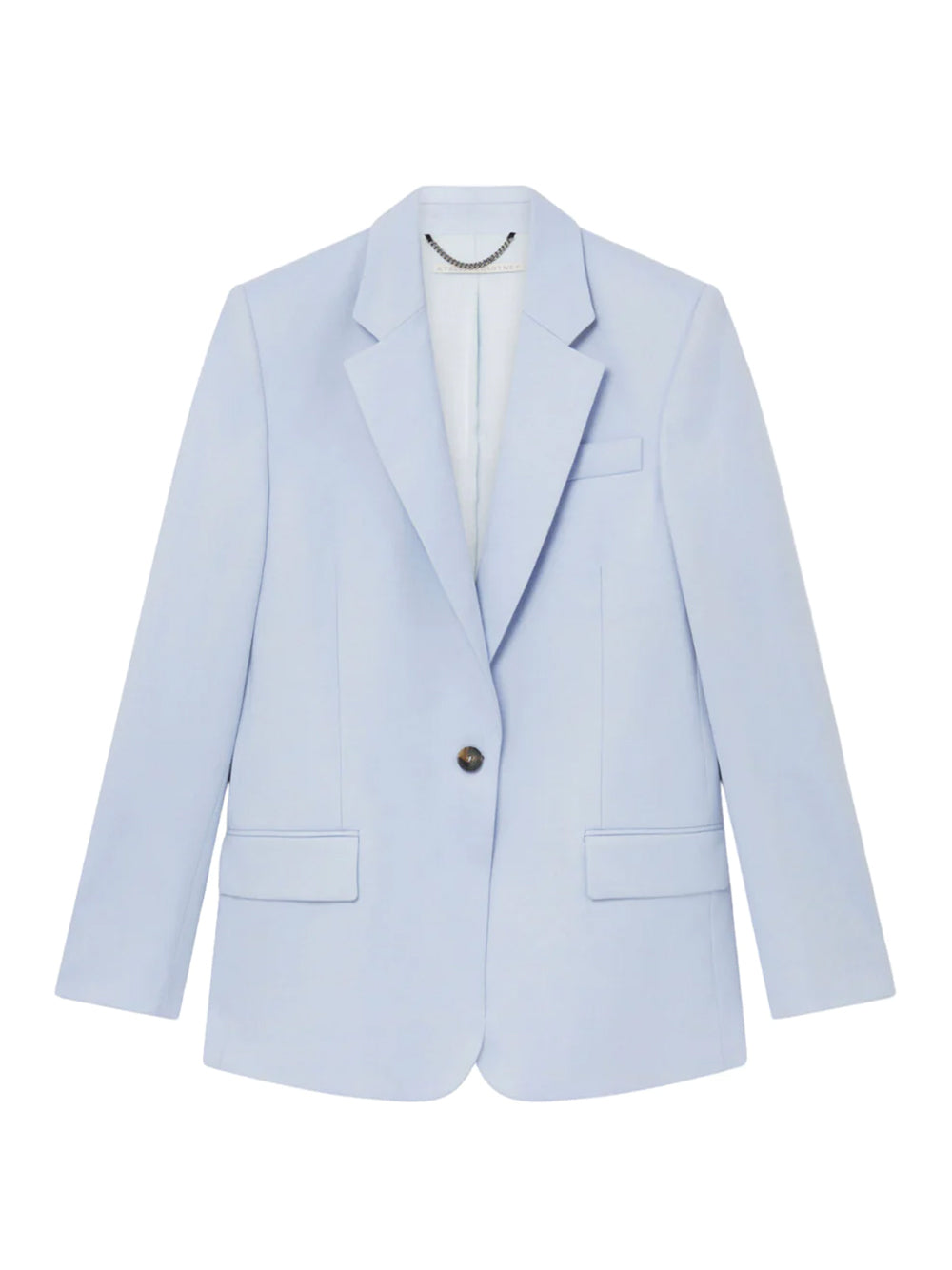 Wool Flannel Slim Fit Boyfriend Blazer (Baby Blue)