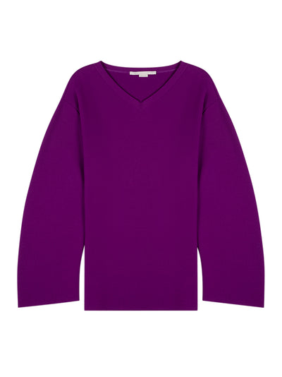 STELLAMcCARTNEY-CompactKnitVNeckJumper-Purple-1