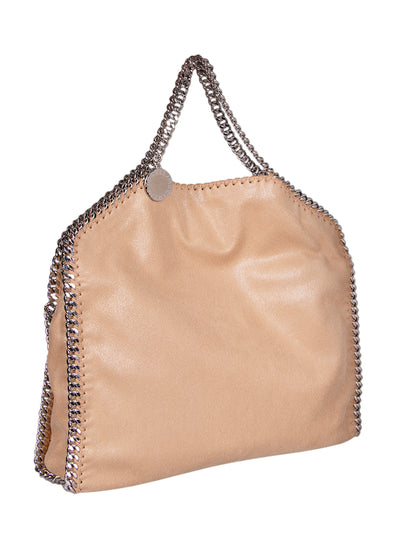 3 Chain Tote Eco Shaggy Deer With Palladium Chain (Fawn)