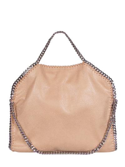 3 Chain Tote Eco Shaggy Deer With Palladium Chain (Fawn)