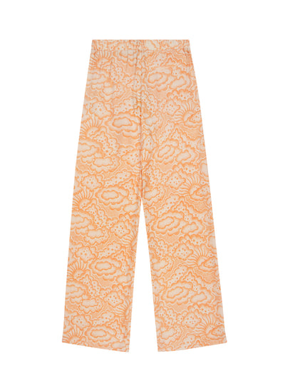 Cloud Print Trousers (Multicolor Orange)