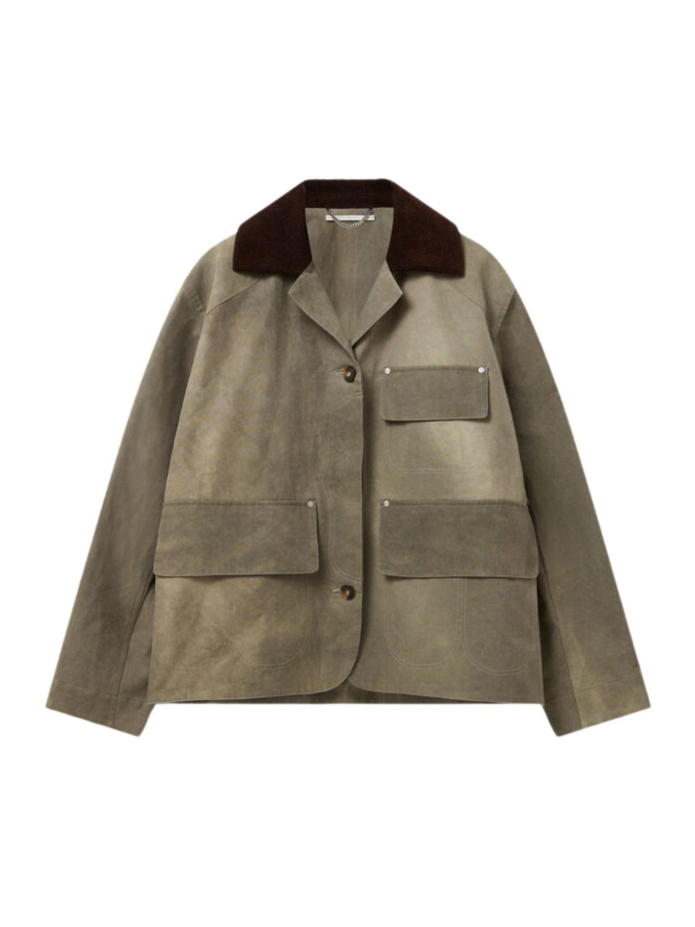 Corduroy Collar Aged Jacket (Smoke)