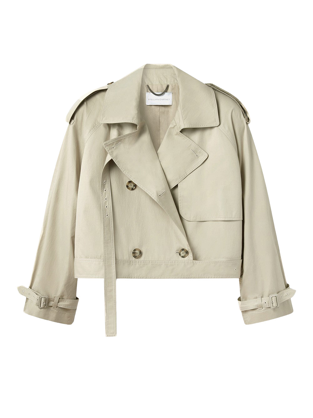 Cropped Belt Detail Trench Jacket (Sand)
