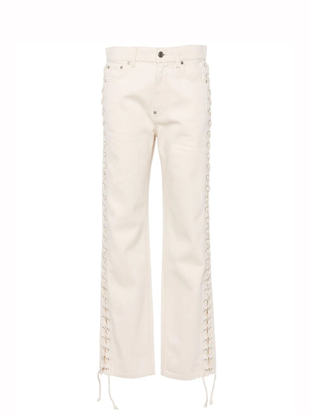 Ecru Lacing Jeans (Ecru)
