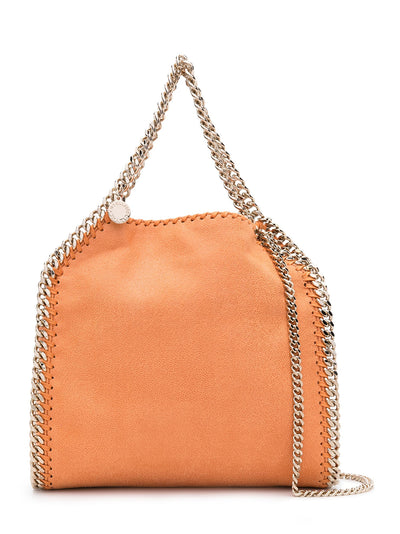 Falabella Mini Tote Eco Shaggy Deer With Light Gold Color Chain (Papaya)