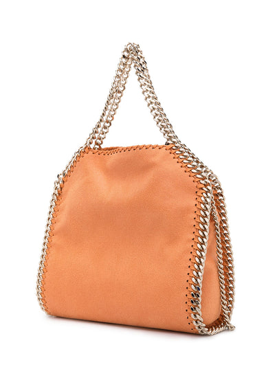 Falabella Mini Tote Eco Shaggy Deer With Light Gold Color Chain (Papaya)