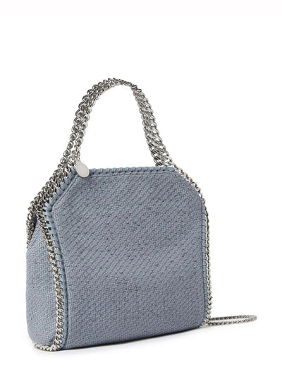 Falabella Mini Tote Woven Alter Suede (Blue Grey)