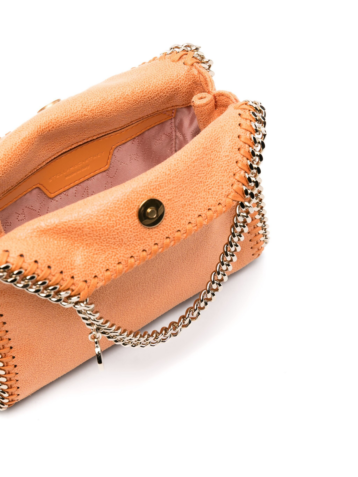 Falabella Tiny Tote Eco Shaggy Deer With Light Gold Color Chain (Papaya)