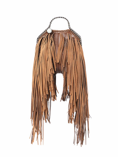 Falabella Tiny Tote Fringes Alter Mat (Dark Cinnamon)