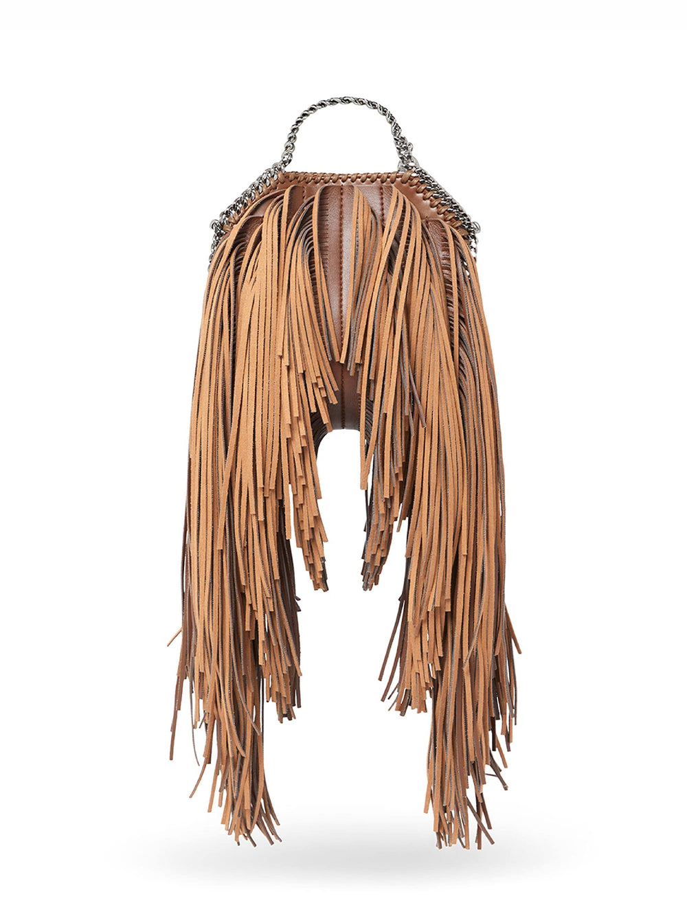 Falabella Tiny Tote Fringes Alter Mat (Dark Cinnamon)