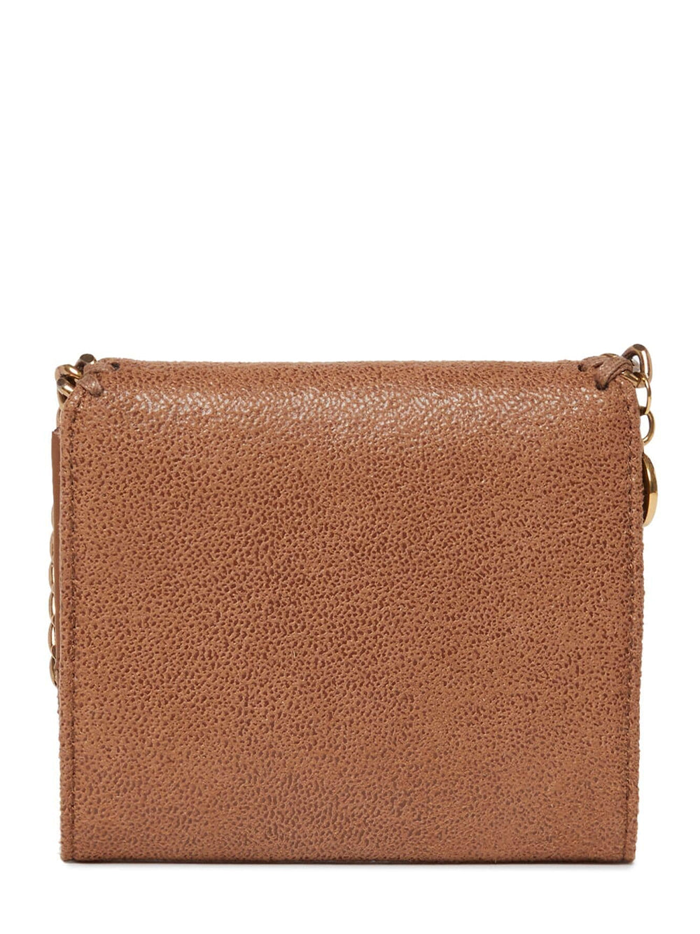 Falabella Wallet With Strap Silver Chain (Pecan Brown)