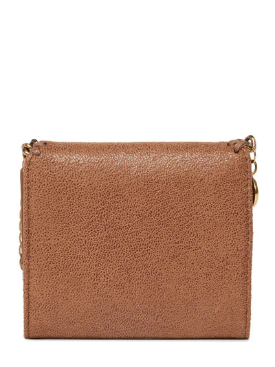 Falabella Wallet With Strap Silver Chain (Pecan Brown)