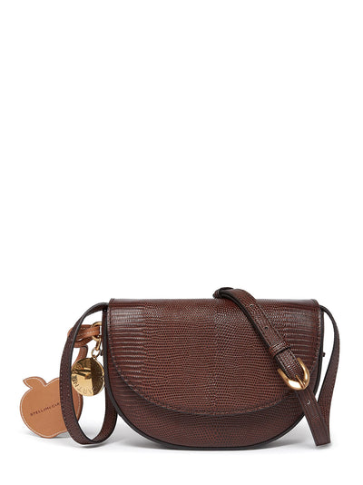 Shoulder Flap Bag Embossed Eco Alter Mat Chocolate Brown