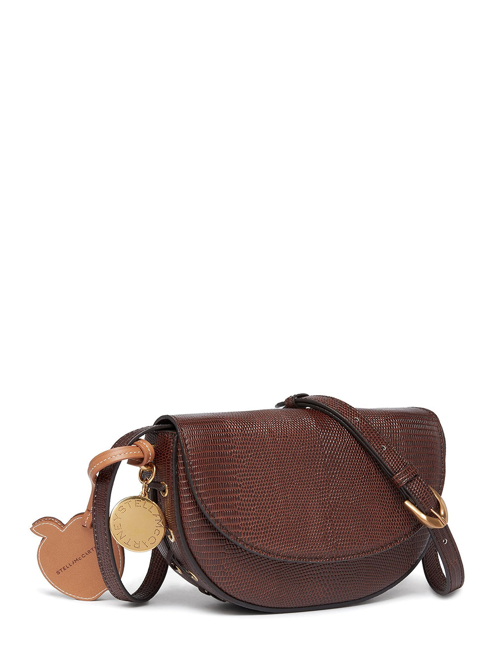 Shoulder Flap Bag Embossed Eco Alter Mat Chocolate Brown