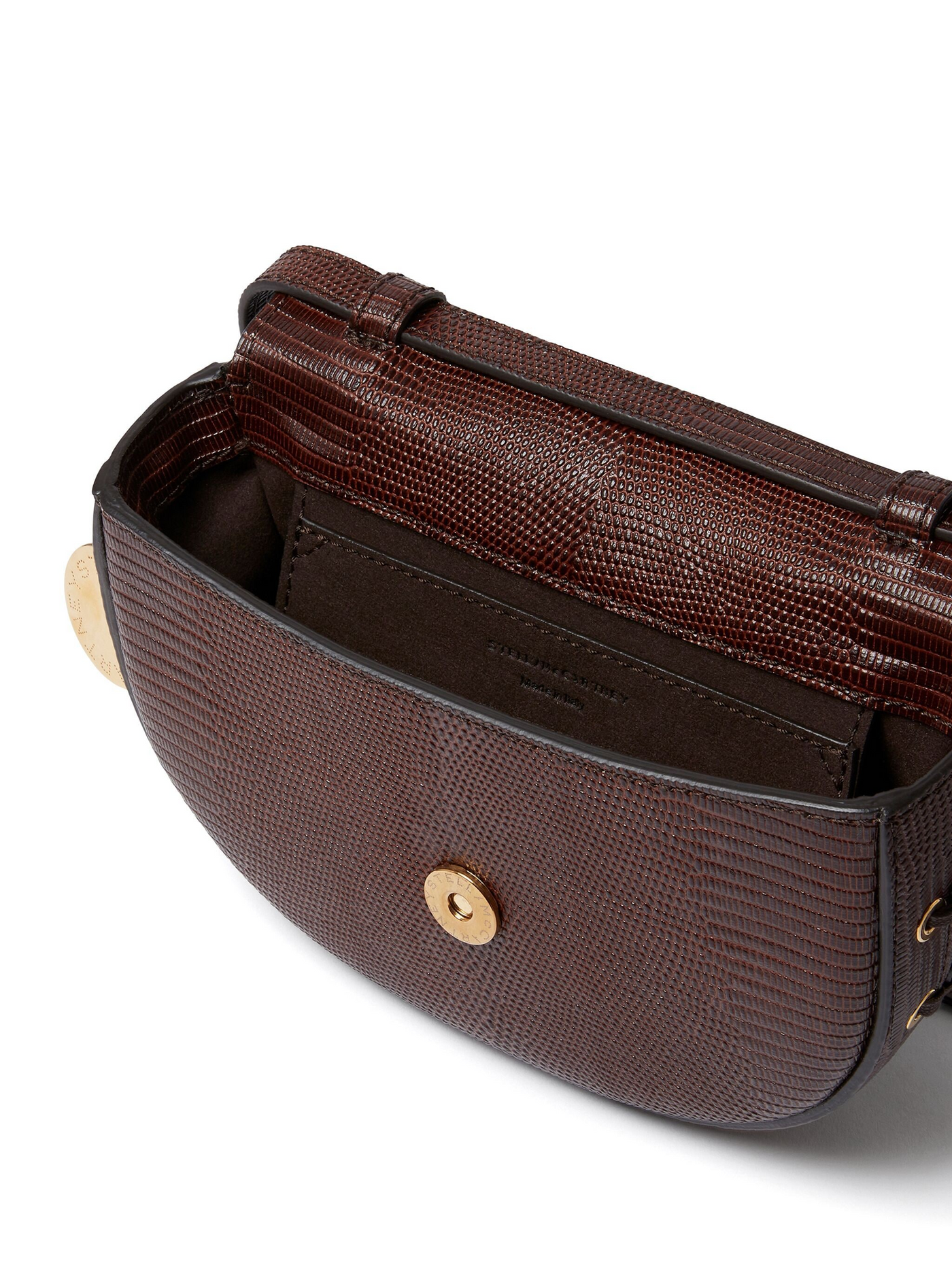 Shoulder Flap Bag Embossed Eco Alter Mat Chocolate Brown