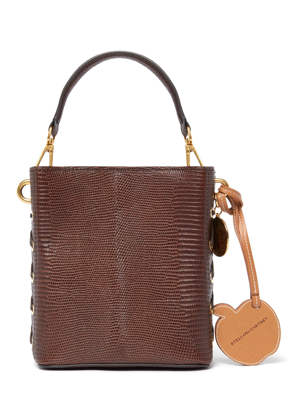 Frayme Scale-Embossed Bucket Bag (Chocolate Brown)