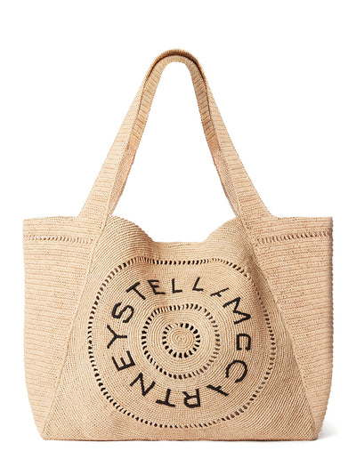 Logo Rafia Large Tote Bag (Natural)