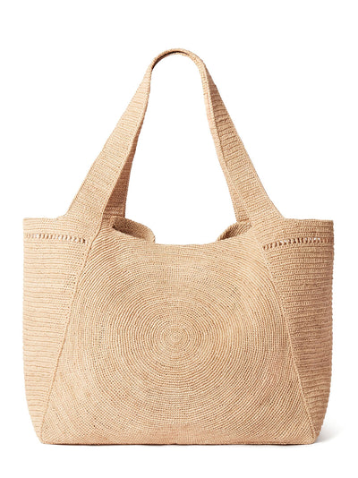 Logo Rafia Large Tote Bag (Natural)