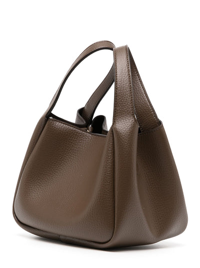 Logo Top Handle Crossbody Bag (Brown)