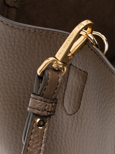 Logo Top Handle Crossbody Bag (Brown)