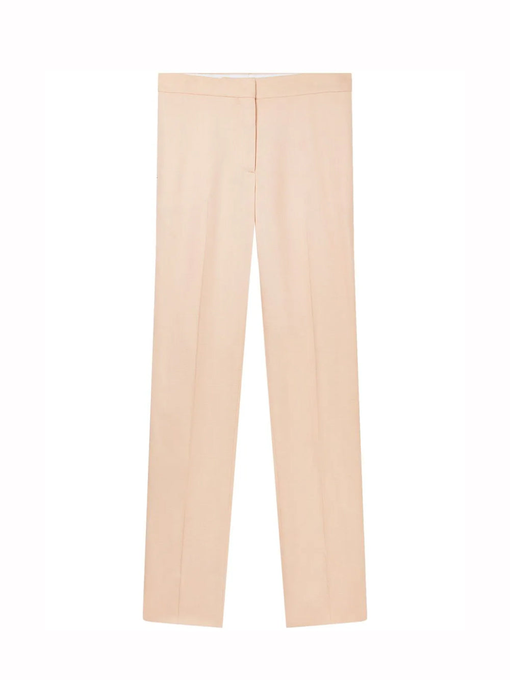 Mid-Rise Straight-Leg Trousers (Peach)