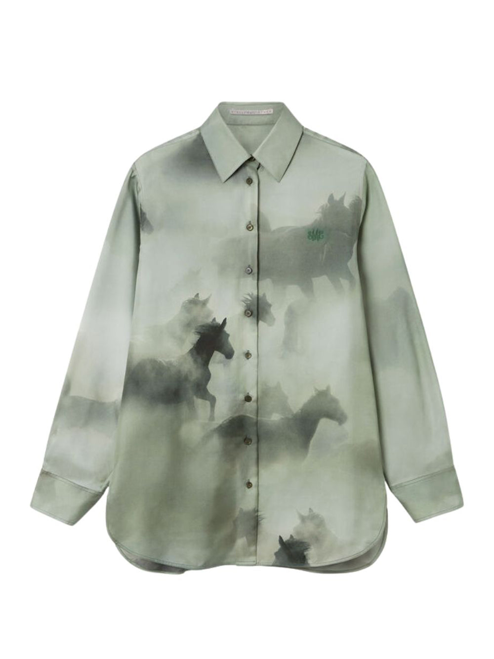 Oversized Horse Print Shirt (Sea Green)