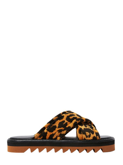 Sneak-Elyse Leopard Twisted Sandals (Leopard)