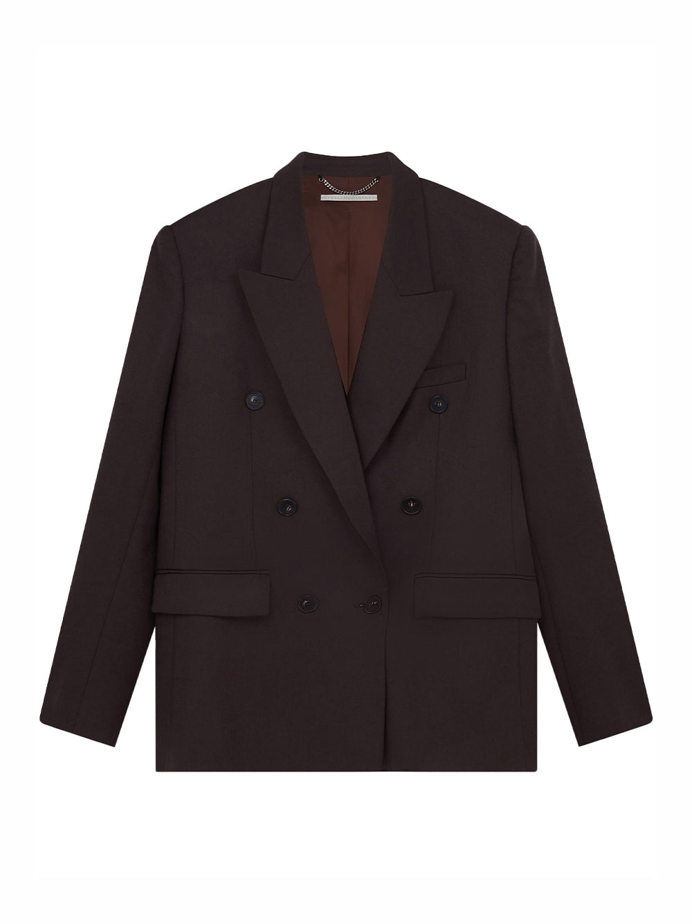 Double Breasted Wool Blazer (Dark Chocolate Brown)