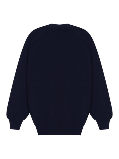 Charles Kirk School Round Low Gauge Pullover Navy