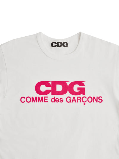 Fluorescent CDG Logo T-Shirt (Pink/White)