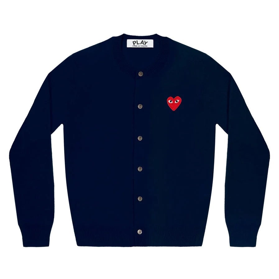 Cardigan With Red Heart Women (Navy)