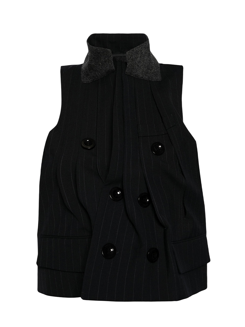 Chalk Stripe Vest (Navy)