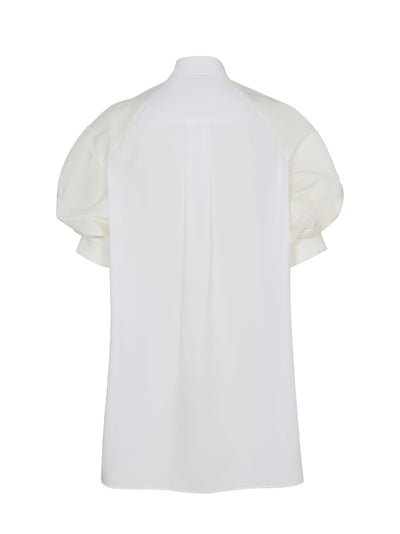 Cotton Poplin X Nylon Twill Dress (Off-White)