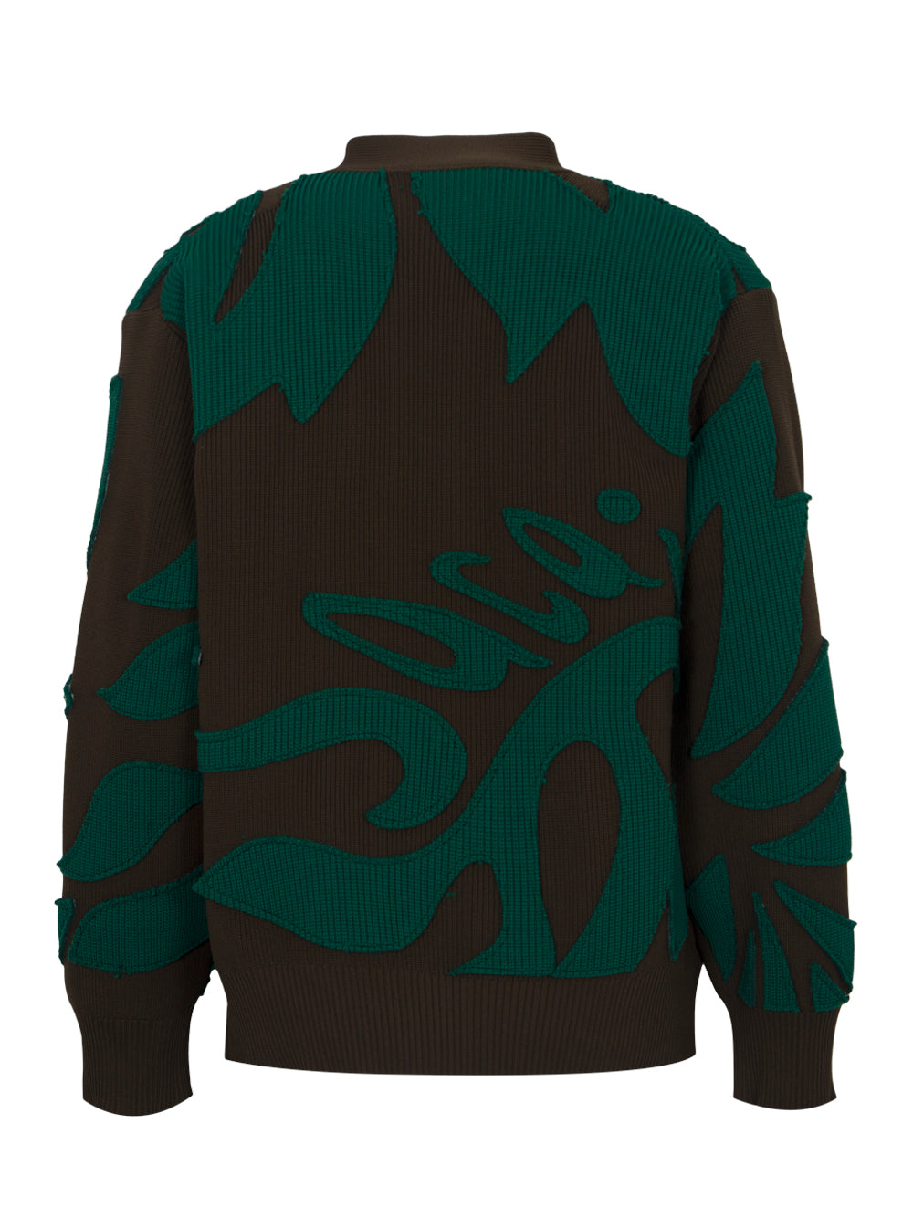 Floral Embroidered Patch Knit Cardigan (Taupe Green)