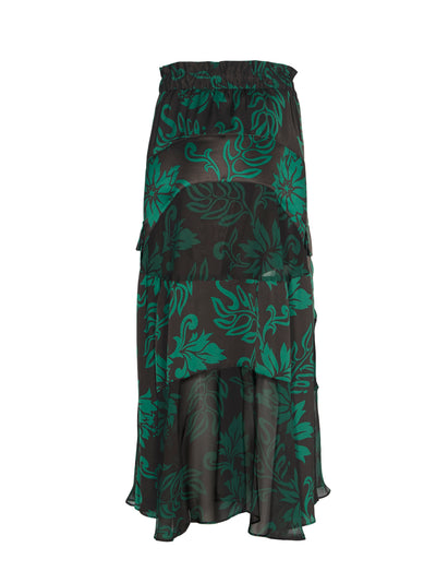 Floral Print Skirt (Green)