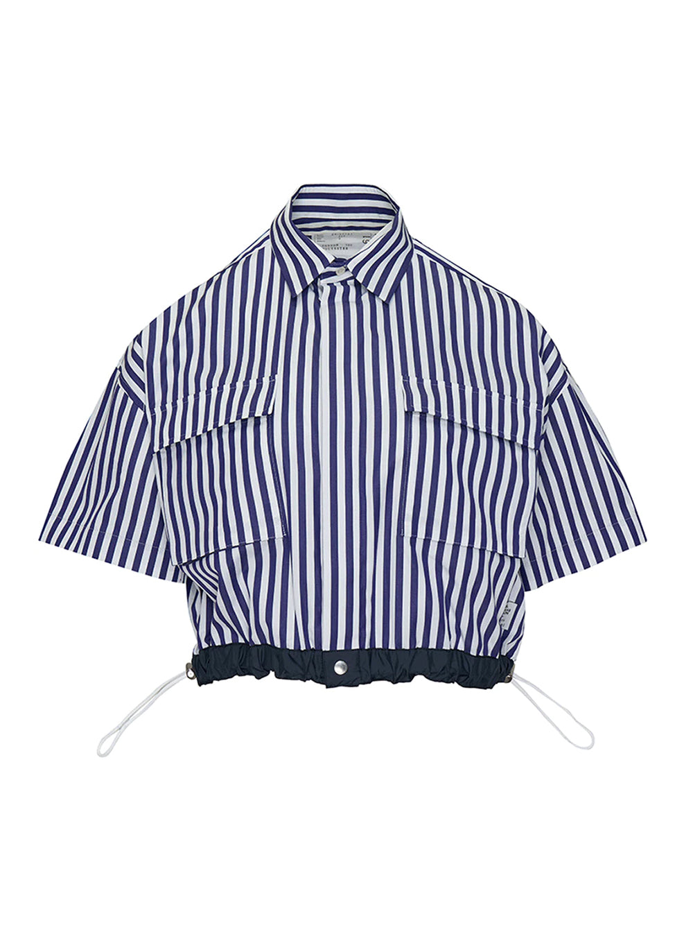 Thomas Mason Cotton Poplin Shirt (Navy Stripe)