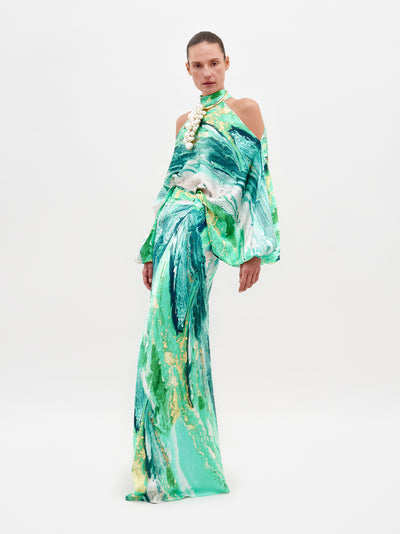 Safira Blouse (Green Marble)