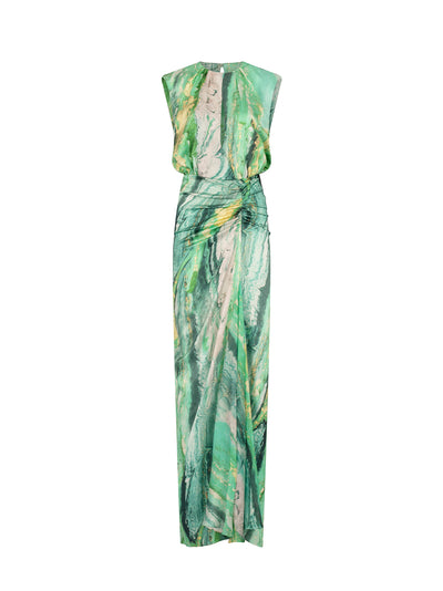 Samaira Dress Green Marble