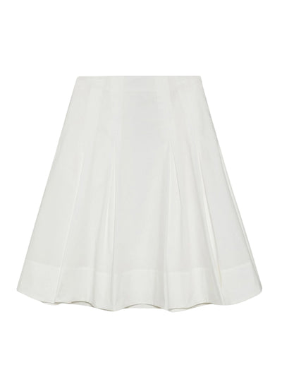 Samantha Pleated Midi Skirt (White)