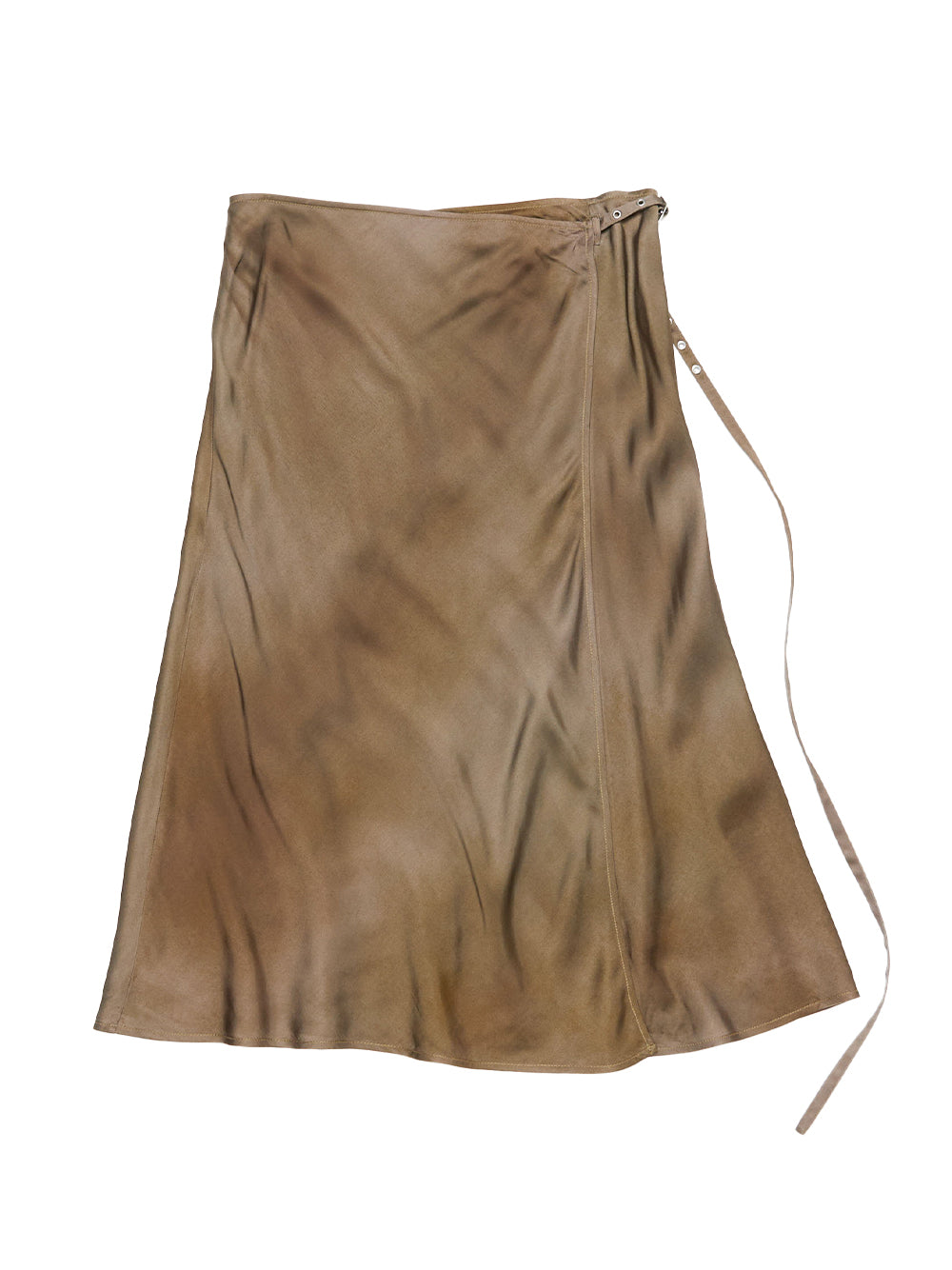 Satin Wrap Skirt (Golden Brown)