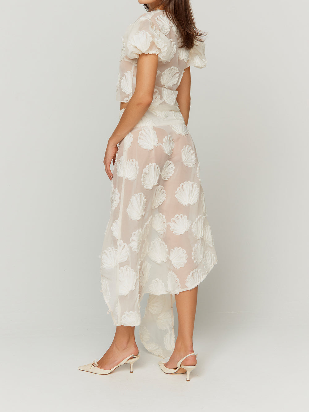 Scattered Shells Applique Skirt (Marble)