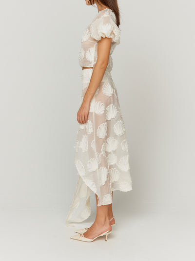 Scattered Shells Applique Skirt (Marble)