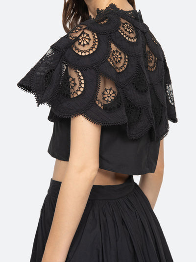 Drea Embroidered Top (Black)