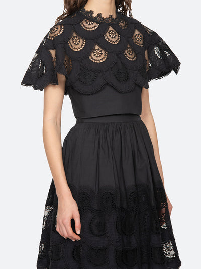 Drea Embroidered Top (Black)