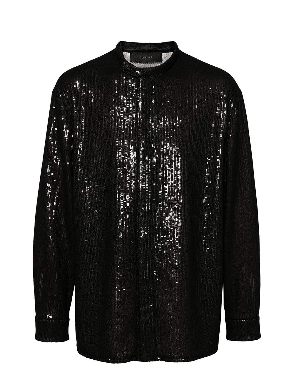 Sequin-Embellished Long Sleeved Shirt (Black)