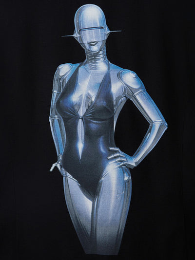 Sexy Robot Graphic Tuxedo-Lapel Blazer (Multicolor)