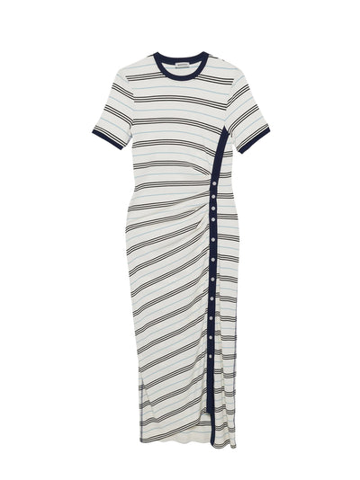 Shanna Short Sleeve Midi Dress (White Multi)