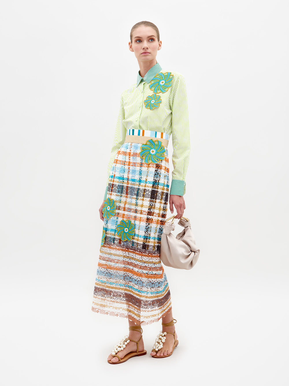 Shao Blouse (Green Stripe)